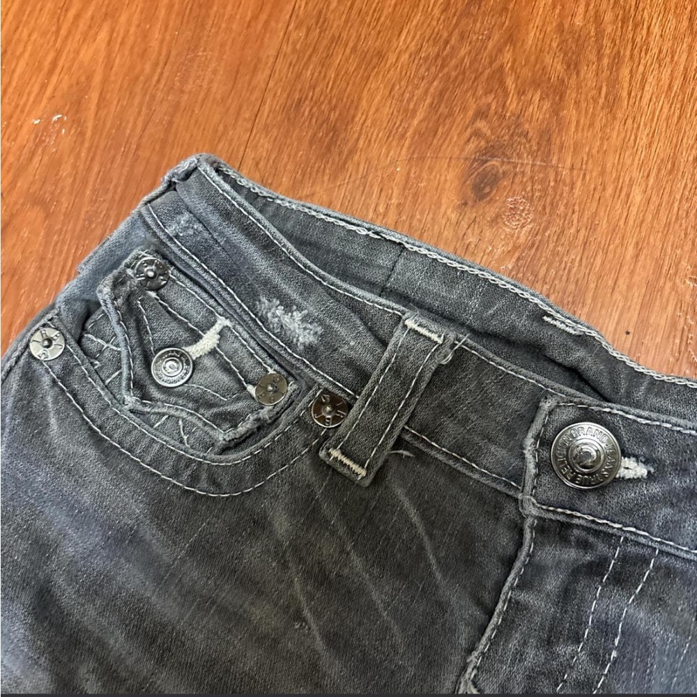 True Religion Black Washed Mid-Rise Jeans